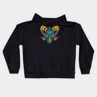 ornament green goat head Kids Hoodie